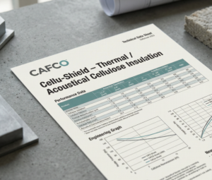 Download detailed performance, acoustic, and thermal specifications for CAFCO® Cellu-Shield®.