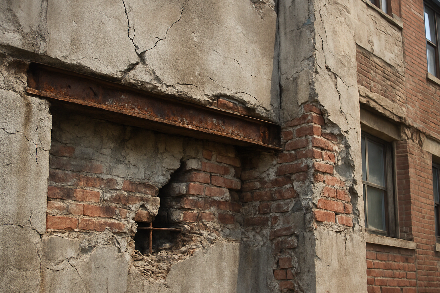 Visible Structural Damage Indicates Fire Vulnerability