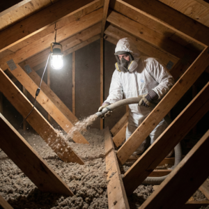 Attic insulation installation process in Toronto Ontario