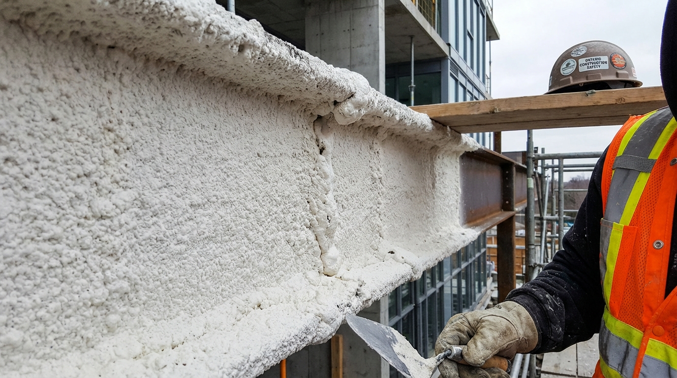 Intumescent fireproofing coating on structural steel - Spray Foam Kings Ontario