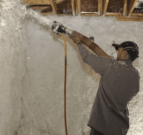 Spray Foam Kings completing a blown in insulation job in the west end toronto