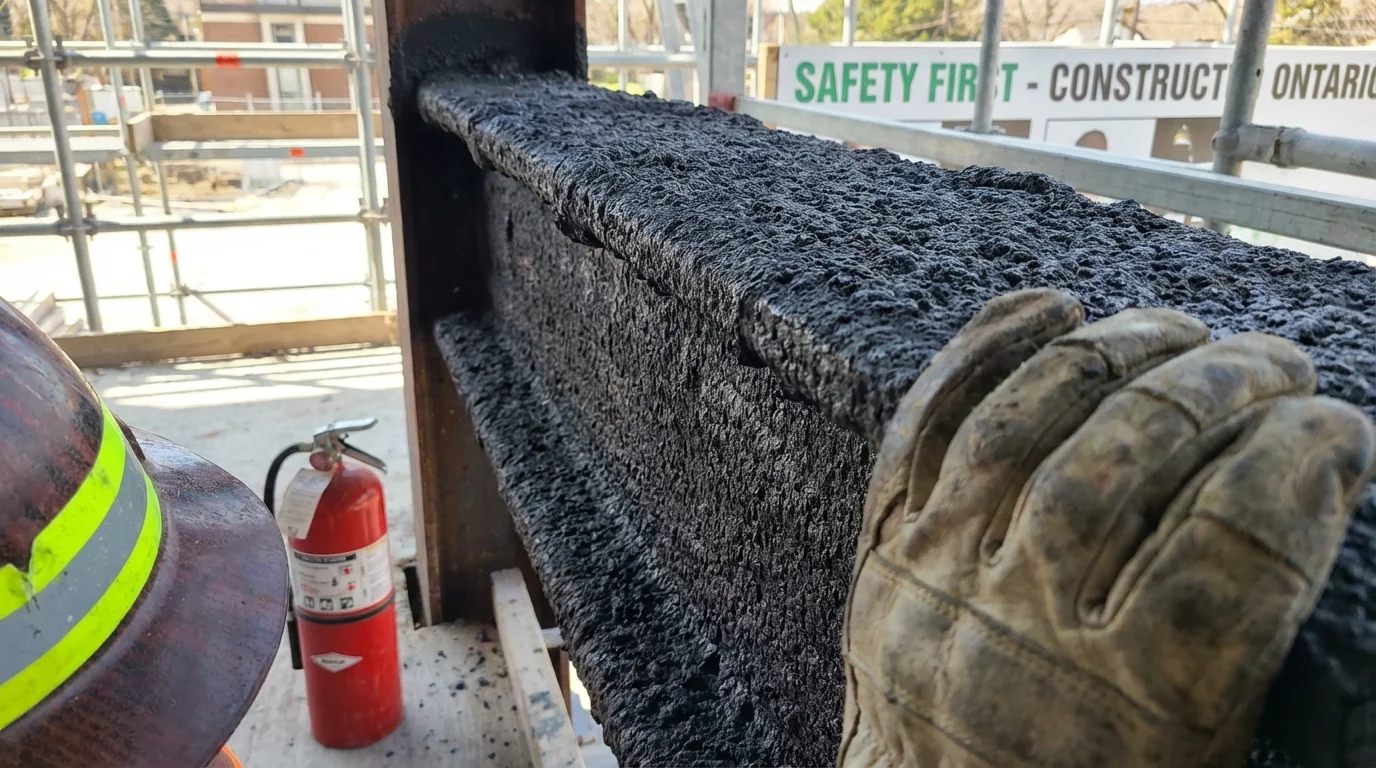 Fireproofing paint vs spray applied cementitious Ontario detail - Spray Foam Kings, Ontario